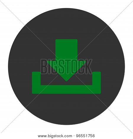 Download flat green and gray colors round button