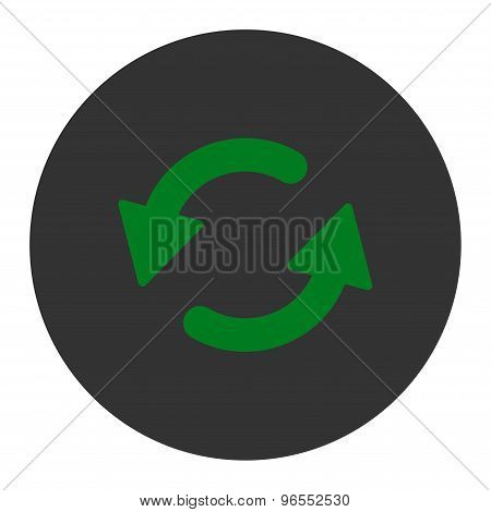 Refresh Ccw flat green and gray colors round button