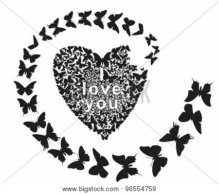 Drawing butterfly develop in heart