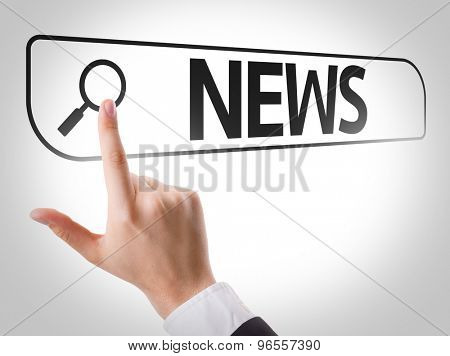 News written in search bar on virtual screen