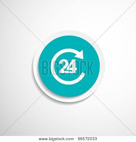 24 Hr service sign vector business glossy symbol service