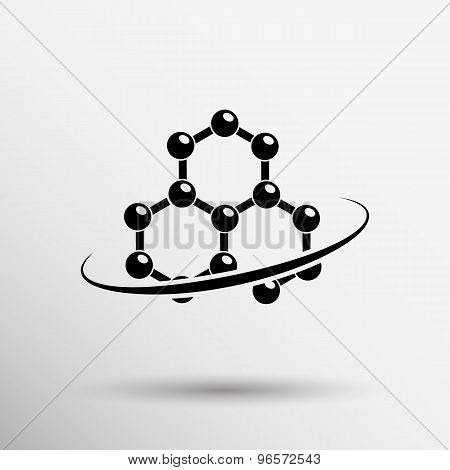 Molecule icon atom chemistry vector symbol element