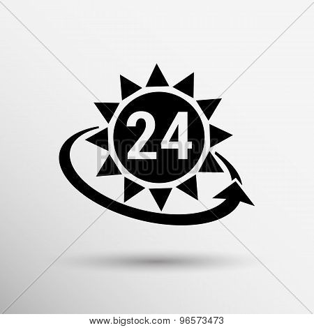 clock in yellow sun vector illustration sun vector day illustration