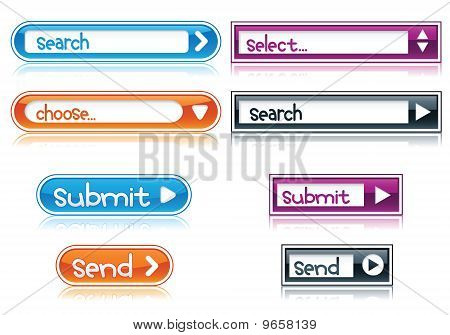 Lesklý Web bary a tlačítka