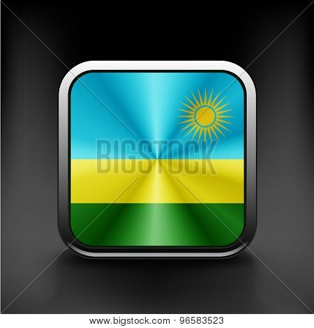 Rwanda flag national travel icon country symbol button