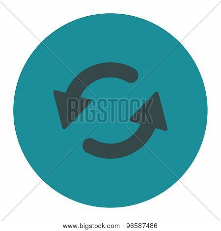 Refresh Ccw flat soft blue colors round button
