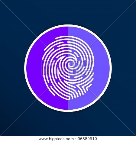 Fingerprint icon finger print vector id theft macro stamp