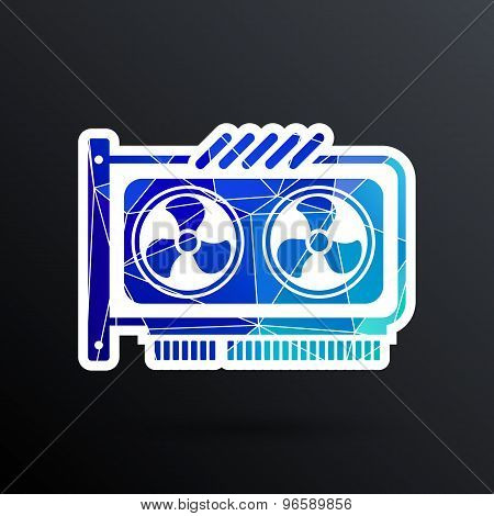 GPU or Computer graphic card icon component