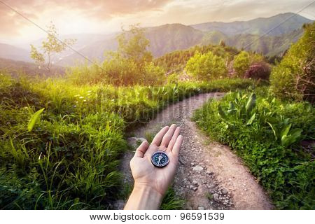 Compass In The Mountains