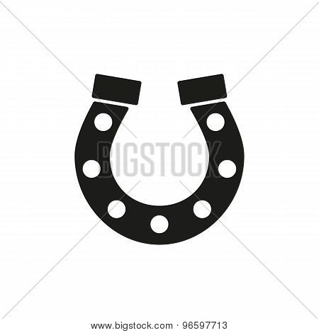 The horseshoe icon. Horse and races symbol. Flat