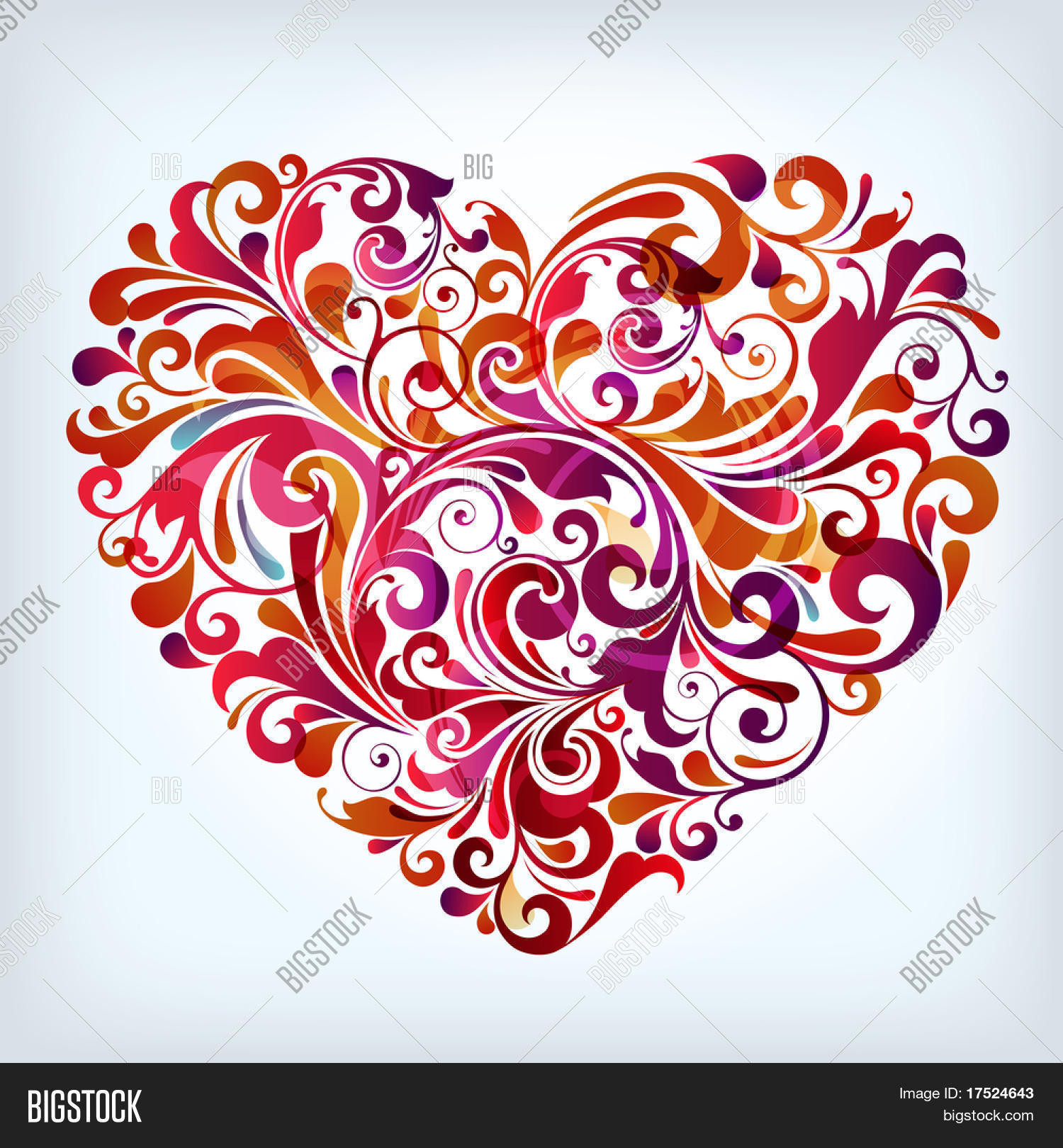 Abstract Floral Heart Vector & Photo (Free Trial) Bigstock