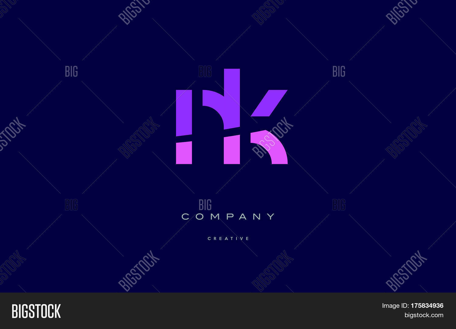 Nk N K Pink Blue Vector & Photo (Free Trial) | Bigstock
