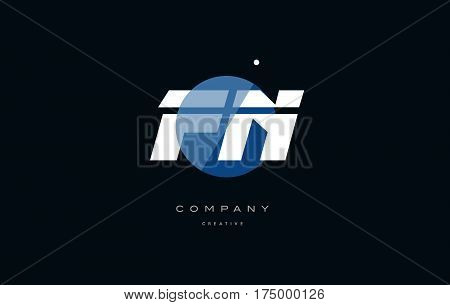 Fn F N  Blue White Circle Big Font Alphabet Company Letter Logo