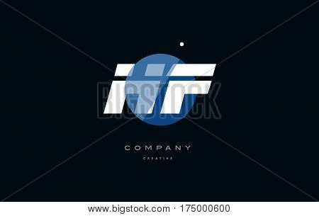 Hf H F  Blue White Circle Big Font Alphabet Company Letter Logo