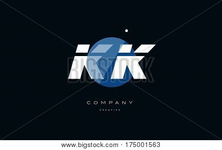 Kk K K  Blue White Circle Big Font Alphabet Company Letter Logo