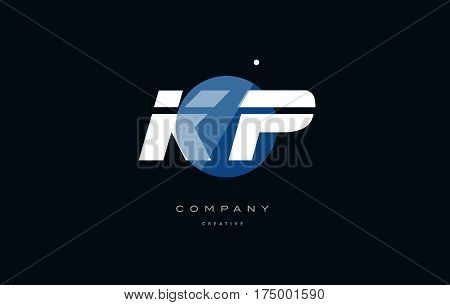 Kp K P  Blue White Circle Big Font Alphabet Company Letter Logo