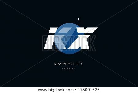 Kx K X  Blue White Circle Big Font Alphabet Company Letter Logo