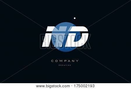 Nd N D  Blue White Circle Big Font Alphabet Company Letter Logo