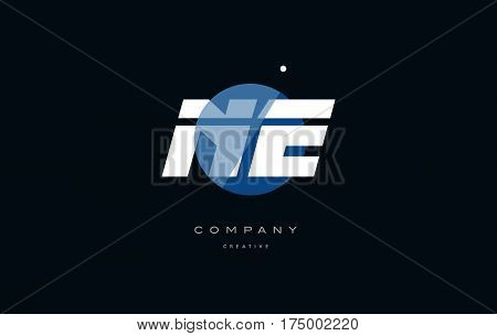 Ne N E  Blue White Circle Big Font Alphabet Company Letter Logo