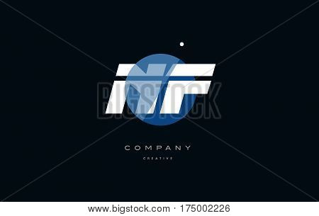 Nf N F  Blue White Circle Big Font Alphabet Company Letter Logo