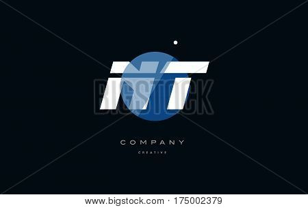Nt N T  Blue White Circle Big Font Alphabet Company Letter Logo