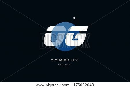 Og O G  Blue White Circle Big Font Alphabet Company Letter Logo