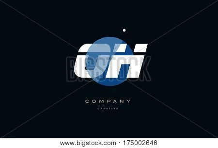 Oh O H  Blue White Circle Big Font Alphabet Company Letter Logo