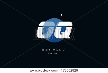 Oq O Q  Blue White Circle Big Font Alphabet Company Letter Logo