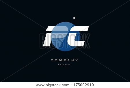 Pc P C  Blue White Circle Big Font Alphabet Company Letter Logo
