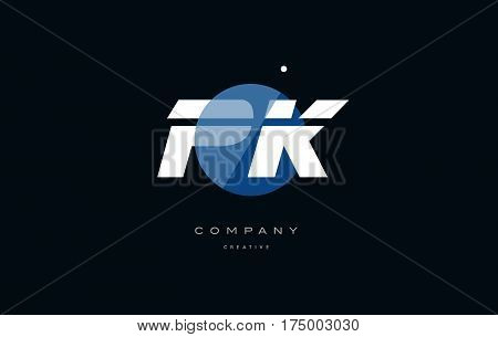 Pk P K  Blue White Circle Big Font Alphabet Company Letter Logo