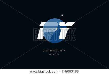 Py P Y  Blue White Circle Big Font Alphabet Company Letter Logo
