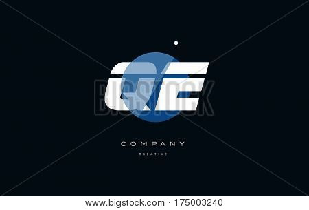 Qe Q E  Blue White Circle Big Font Alphabet Company Letter Logo