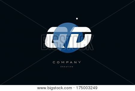 Qd Q D  Blue White Circle Big Font Alphabet Company Letter Logo