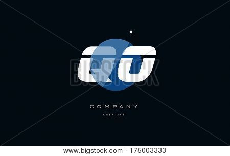 Qo Q O  Blue White Circle Big Font Alphabet Company Letter Logo