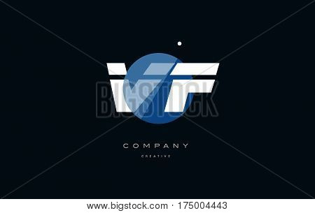 Vf V F  Blue White Circle Big Font Alphabet Company Letter Logo