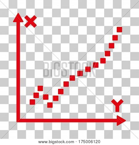 Function Plot icon. Vector illustration style is flat iconic symbol, red color, transparent background. Designed for web and software interfaces.