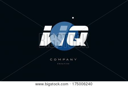 Wq W Q  Blue White Circle Big Font Alphabet Company Letter Logo