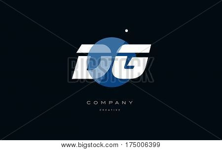 Dg D G  Blue White Circle Big Font Alphabet Company Letter Logo