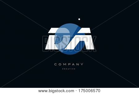 Da D A  Blue White Circle Big Font Alphabet Company Letter Logo