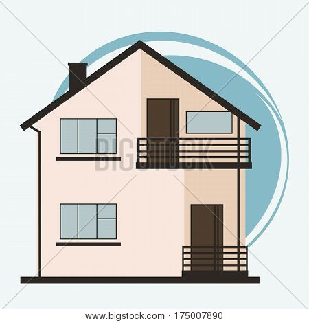 Vector flat buildings Illustration of cute cartoon colorful houses for sale or rent.