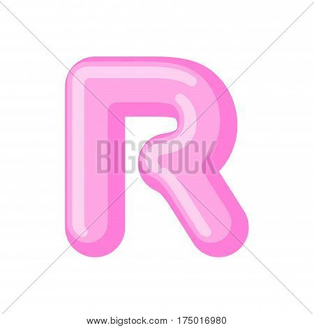 Letter R Candy Font. Caramel Alphabet. Lollipop Lettering. Sweet Abc Sign