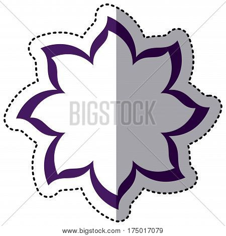 purple flower with pointed petals icon, vector illustraction design