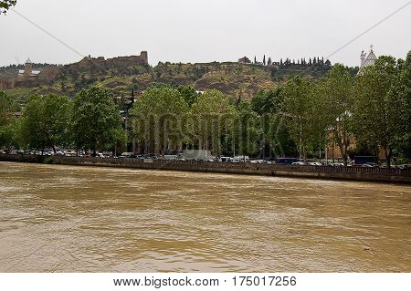The capital of giorgia Tbilisi top view