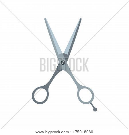 Hair cutting scissors icon in flat style isolated on white background vector illustration