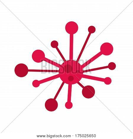 Round bacteria icon in flat style isolated on white background vector illustration