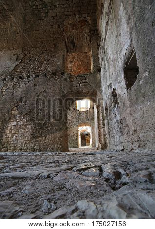 Inside Of An Ancient Fortess Used By Soldiers During The First W