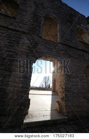 Detail The Ruins Of An Ancient Fort Used By Soldiers During The