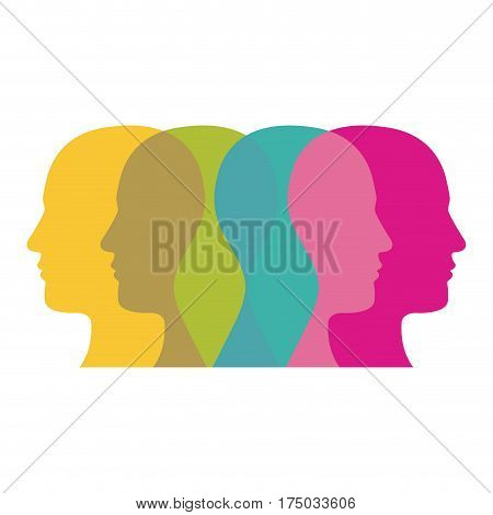 color contour humans icon, vector illustraction design image