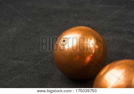 Pair Of Copper Chinese Balls Baoding