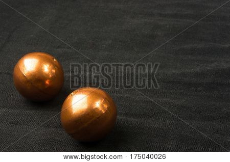 Pair Of Copper Chinese Balls Baoding